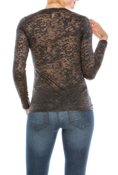 Picture of BURNOUT ROUND NECK LONG SLEEVE TOP