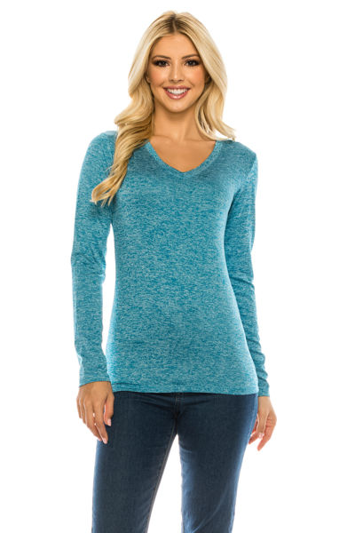 Picture of V-Neck Long Sleeve Tees - ACTIVE COLOR (S-M-L-XL)