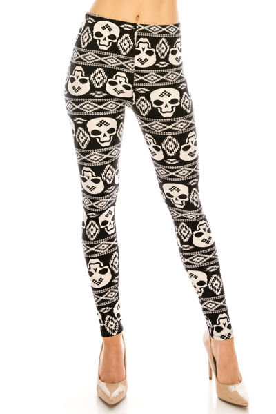 Picture of 1" Band PRINT Leggings - ONE SIZE